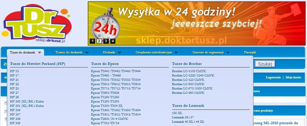 Wyszukiwanie tuszw wedug producentw