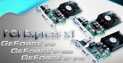 Sparkle GeForce 210/GT220/GT240 na interfejsie PCI-Express x1